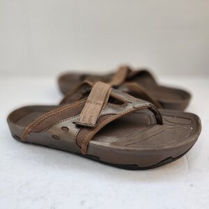 Earth Open Toe Brown Leather Comfort Summer Sandals Shoes Womens Size 6.5